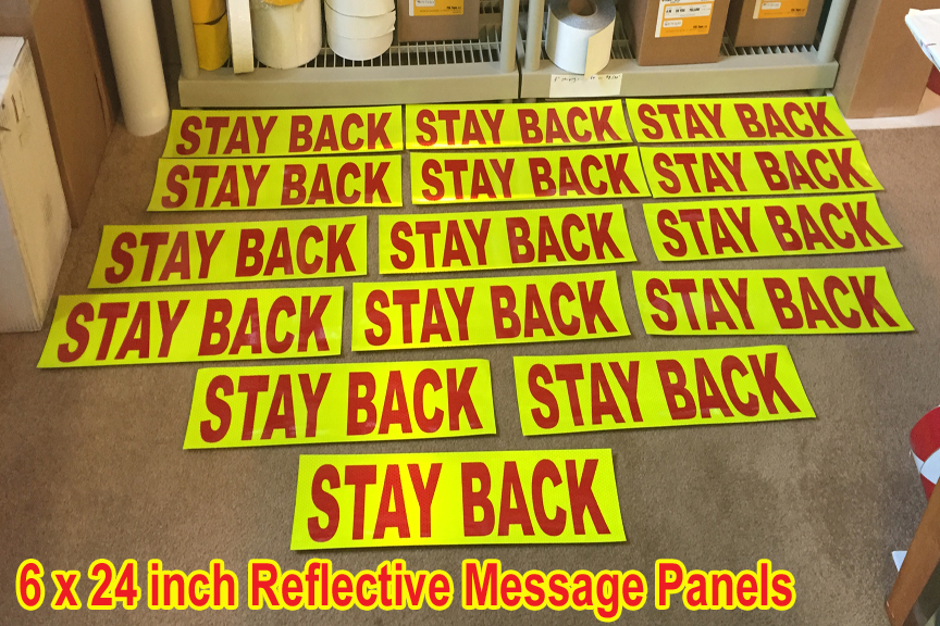Stay Back Reflective Sign Words Warning Panel