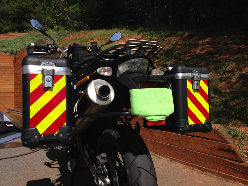 motorcycle motorbike pannier reflective panels