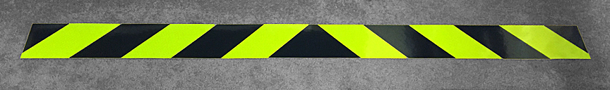 Lime Yellow and Black Reflective Chevron Panel
