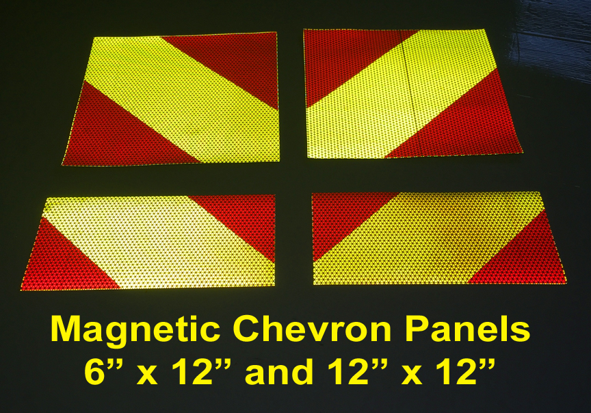 Magnetic Side Chevrons Reflective Fluorescent 900mm 
